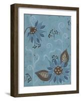 Whimsical Blue Floral I-Jade Reynolds-Framed Art Print