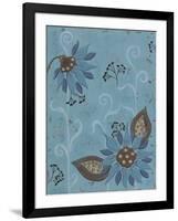 Whimsical Blue Floral I-Jade Reynolds-Framed Art Print