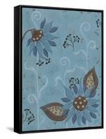 Whimsical Blue Floral I-Jade Reynolds-Framed Stretched Canvas