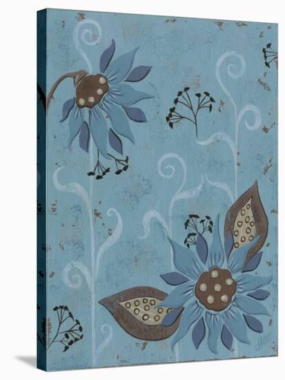 Whimsical Blue Floral I-Jade Reynolds-Stretched Canvas