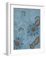 Whimsical Blue Floral II-Jade Reynolds-Framed Art Print