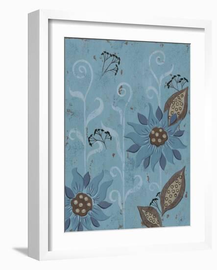 Whimsical Blue Floral II-Jade Reynolds-Framed Art Print