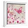 Whimsical Butterfly Pink Flowers-Megan Aroon Duncanson-Framed Art Print