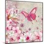 Whimsical Butterfly Pink Flowers-Megan Aroon Duncanson-Mounted Art Print