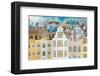 Whimsical City & Light Bulbs-null-Framed Art Print