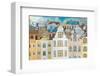 Whimsical City & Light Bulbs-null-Framed Art Print