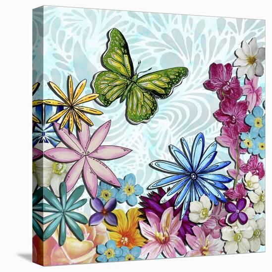 Whimsical Floral Collage 3-2-Megan Aroon Duncanson-Stretched Canvas