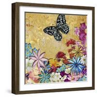 Whimsical Floral Collage 4-2-Megan Aroon Duncanson-Framed Giclee Print