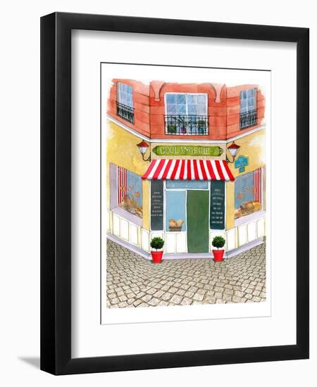 Whimsical French Corner Bakery-null-Framed Art Print