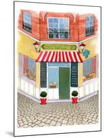 Whimsical French Corner Bakery-null-Mounted Art Print