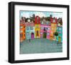 Whimsical Street with Building-null-Framed Art Print