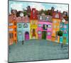 Whimsical Street with Building-null-Mounted Art Print