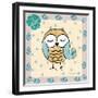 Whimsy Owls IV-Farida Zaman-Framed Art Print