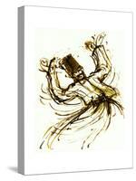 Whirling Dervish, Turkey, 2005, ink drawing-John Newcomb-Stretched Canvas