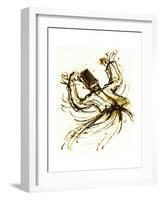 Whirling Dervish, Turkey, 2005, ink drawing-John Newcomb-Framed Giclee Print