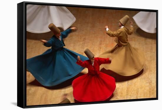 Whirling Dervishes at the Dervishes Festival, Konya, Central Anatolia, Turkey, Asia Minor, Eurasia-Bruno Morandi-Framed Stretched Canvas