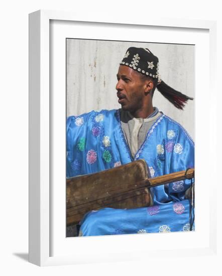 Whirling Dirvish Playes Instrument, Medina, Old City, Marrrakesh, Morocco-Jane Sweeney-Framed Photographic Print