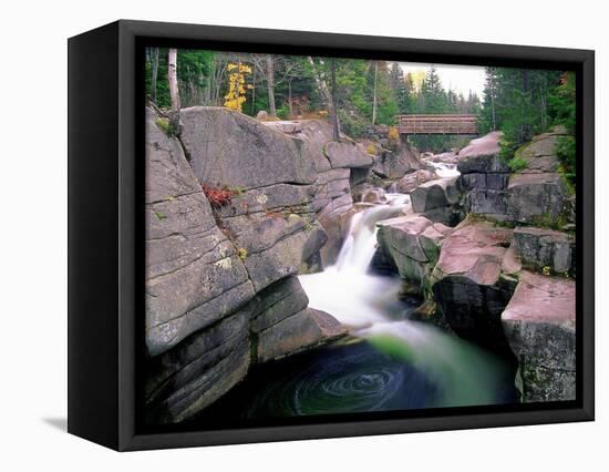 Whirling Water, White Mountains, New Hampshire-George Oze-Framed Stretched Canvas