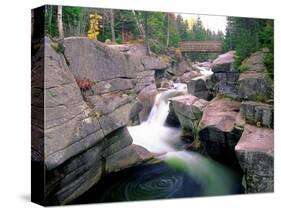 Whirling Water, White Mountains, New Hampshire-George Oze-Stretched Canvas