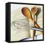 Whisk and Wooden Spoons on Recipe Book-Innerhofer Photodes-Framed Stretched Canvas