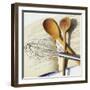 Whisk and Wooden Spoons on Recipe Book-Innerhofer Photodes-Framed Photographic Print