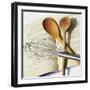 Whisk and Wooden Spoons on Recipe Book-Innerhofer Photodes-Framed Photographic Print