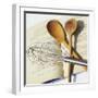 Whisk and Wooden Spoons on Recipe Book-Innerhofer Photodes-Framed Photographic Print