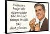 Whiskey Makes Me Appreciate Smaller Things In Life Funny Poster-Ephemera-Framed Poster