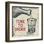 Whiskey Poured into the Glass.Vector Illustration-Dimonika-Framed Art Print