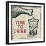 Whiskey Poured into the Glass.Vector Illustration-Dimonika-Framed Art Print