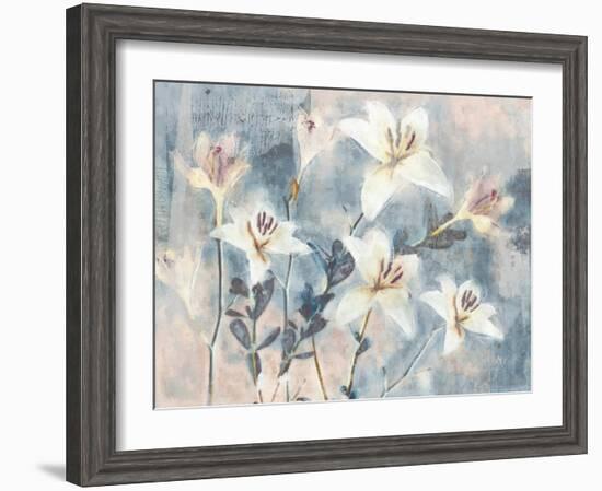 Whisper Blooms II-Nina Blue-Framed Art Print