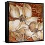 Whispering Magnolia on Red I-Lanie Loreth-Framed Stretched Canvas