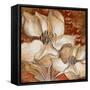 Whispering Magnolia on Red I-Lanie Loreth-Framed Stretched Canvas