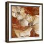 Whispering Magnolia on Red II-Lanie Loreth-Framed Art Print