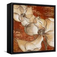 Whispering Magnolia on Red II-Lanie Loreth-Framed Stretched Canvas