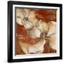 Whispering Magnolia on Red II-Lanie Loreth-Framed Art Print