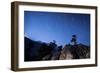 Whisps of Moonlight Shine Through the Mountain Peaks of Inyo National Forest-null-Framed Photographic Print