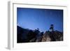 Whisps of Moonlight Shine Through the Mountain Peaks of Inyo National Forest-null-Framed Photographic Print