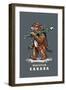 Whistler, Canada - Ski Bear - Lantern Press Artwork-Lantern Press-Framed Art Print