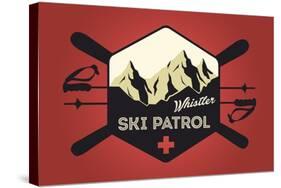 Whistler, Canada - Ski Patrol Badge - Vector Style-Lantern Press-Stretched Canvas