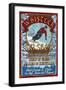 Whistler, Canada - Ski Shop Vintage Sign-Lantern Press-Framed Art Print