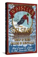 Whistler, Canada - Ski Shop Vintage Sign-Lantern Press-Stretched Canvas