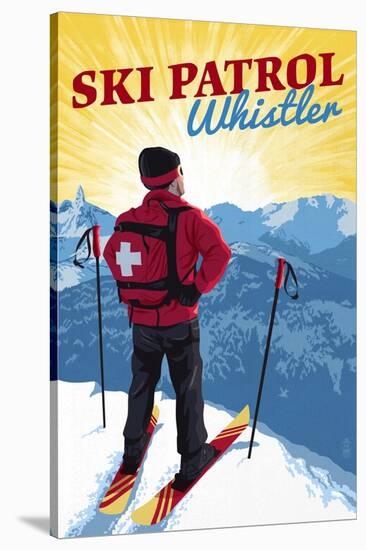 Whistler, Canada - Vintage Ski Patrol-Lantern Press-Stretched Canvas