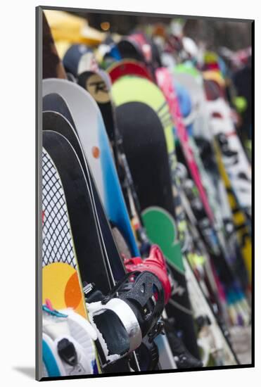 Whistler Village Skis, British Columbia, Canada-Walter Bibikow-Mounted Photographic Print