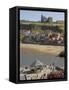 Whitby Abbey, Sandy Beach and Harbour, Whitby, North Yorkshire, Yorkshire, England-Neale Clarke-Framed Stretched Canvas