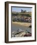 Whitby Abbey, Sandy Beach and Harbour, Whitby, North Yorkshire, Yorkshire, England-Neale Clarke-Framed Photographic Print