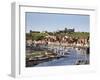 Whitby and the River Esk from the New Bridge, Whitby, North Yorkshire, Yorkshire, England, UK-Mark Sunderland-Framed Photographic Print