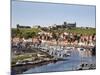 Whitby and the River Esk from the New Bridge, Whitby, North Yorkshire, Yorkshire, England, UK-Mark Sunderland-Mounted Photographic Print