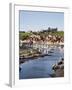 Whitby and the River Esk from the New Bridge, Whitby, North Yorkshire, Yorkshire, England, UK-Mark Sunderland-Framed Photographic Print