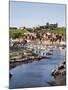 Whitby and the River Esk from the New Bridge, Whitby, North Yorkshire, Yorkshire, England, UK-Mark Sunderland-Mounted Photographic Print